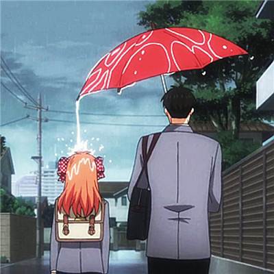 情侣头像一男一女打伞